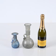 Blue and Grey "Scavo" Murano Glass Vases, Italy, Bottacin Venezia, 1960s