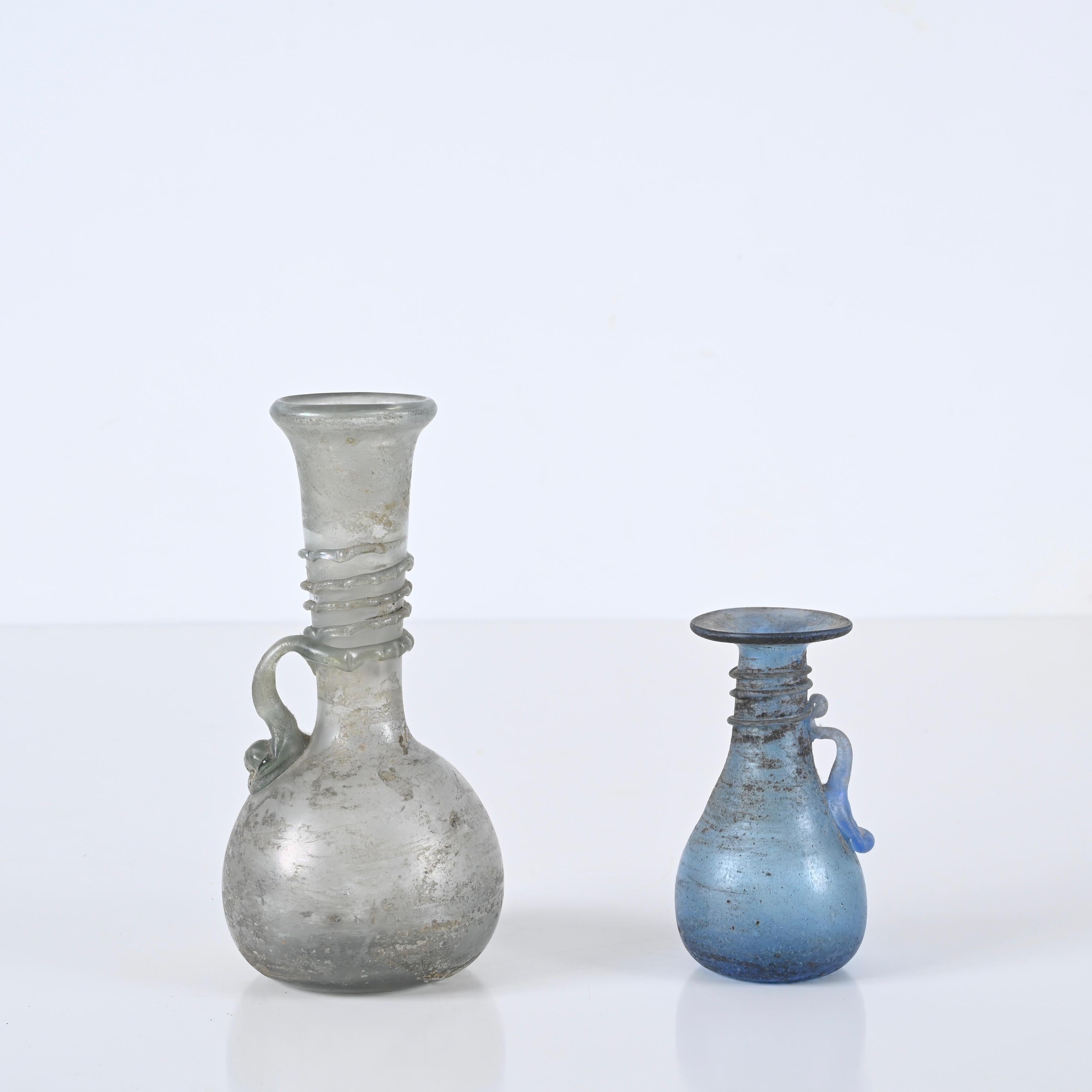 Vases en verre de Murano « Scaavo » bleu et gris, Italie, Bottacin Venezia, années 1960 en vente 1