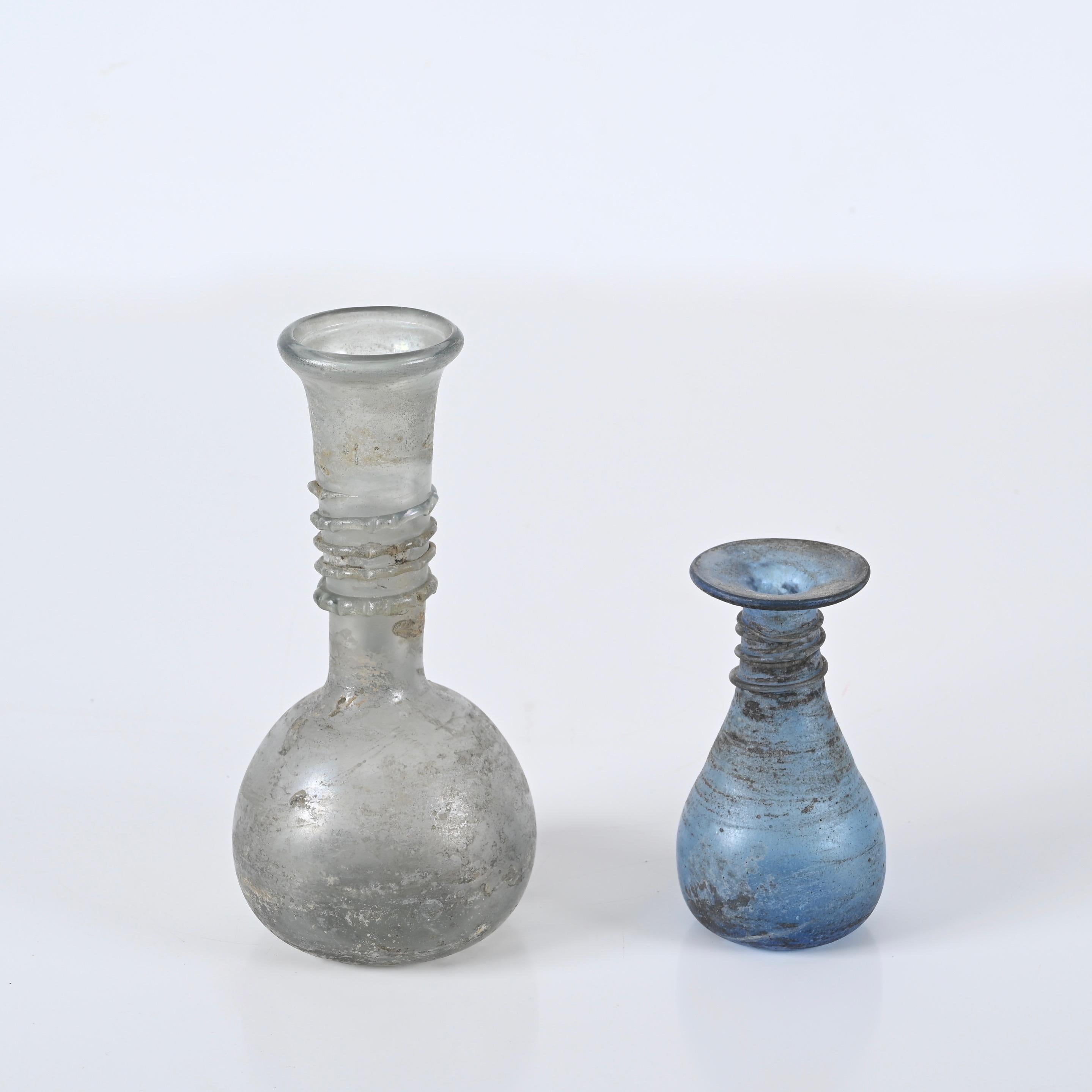 Vases en verre de Murano « Scaavo » bleu et gris, Italie, Bottacin Venezia, années 1960 en vente 2