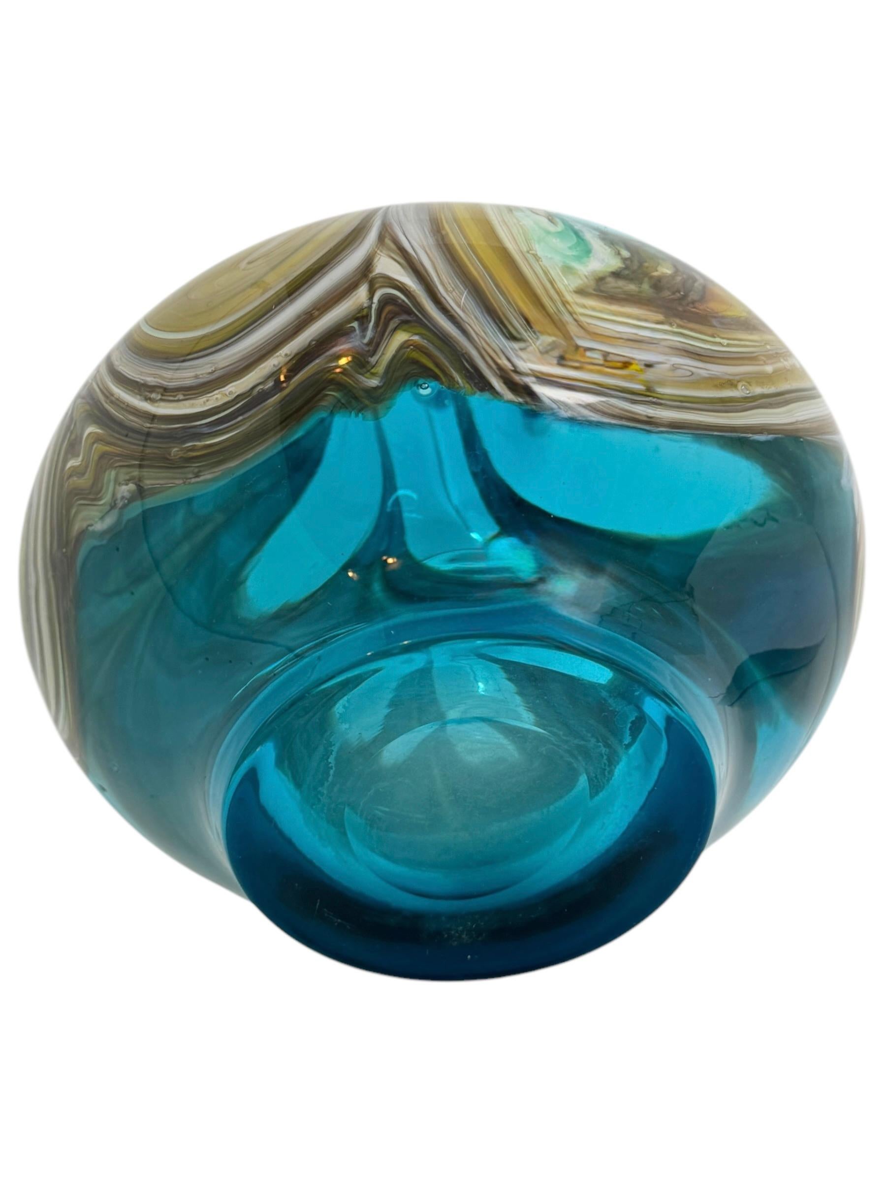 Venezianische Vase aus blauem und mehrfarbigem Murano-Glas, Italien, 1970er Jahre im Zustand „Gut“ im Angebot in Nuernberg, DE
