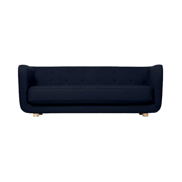Raf Simons Vidar 3 Vilhelm-Sofa aus blauer und natürlicher Eiche von Lassen