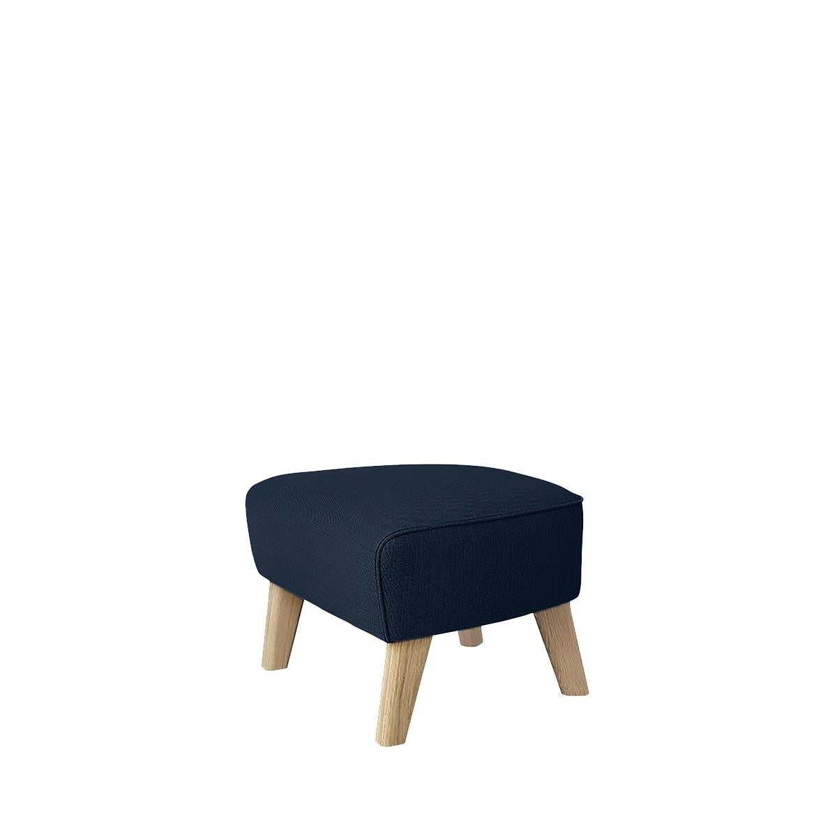 Blue and natural oak Sahco Zero footstool by Lassen
Dimensions: W 56 x D 58 x H 40 cm 
Materials: Textile
Also available: Other colors available,

The my own chair footstool has been designed in the same spirit as Flemming Lassen’s original