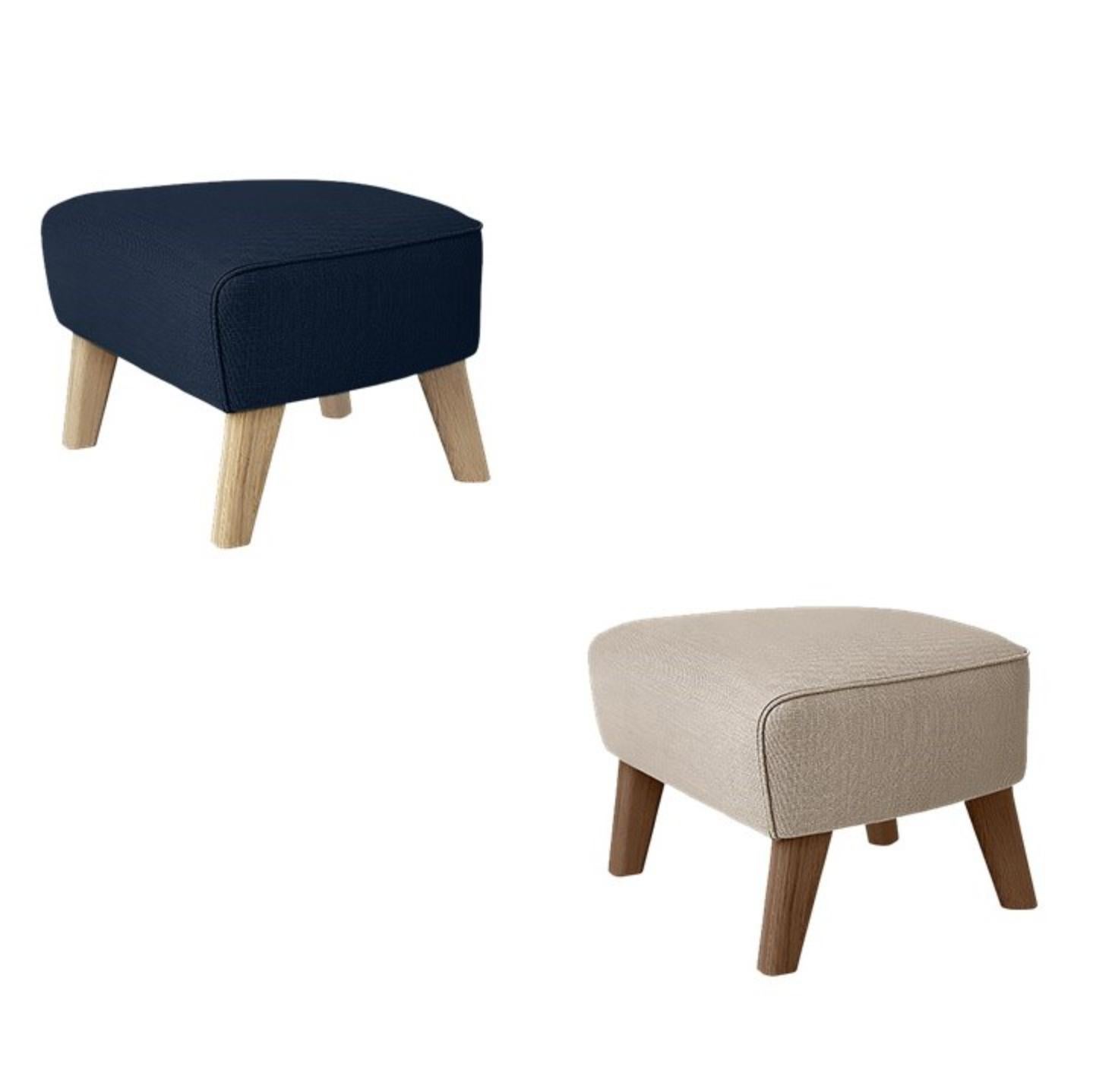 Post-Modern Blue and Natural Oak Sahco Zero Footstool by Lassen For Sale