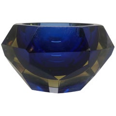 Blue and Pale Amber Murano Vide Poche