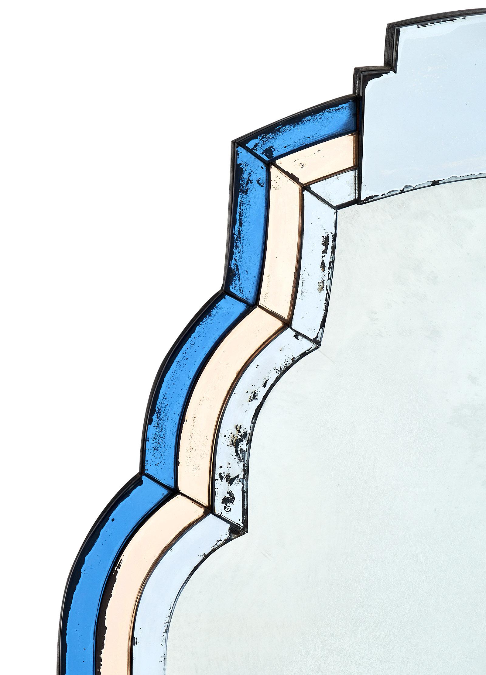 Blue and Pink French Vintage Mirror at 1stDibs vintage pink glass mirror