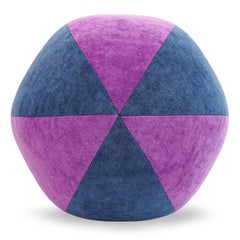 Blue and Purple Velvet Ball Pillow