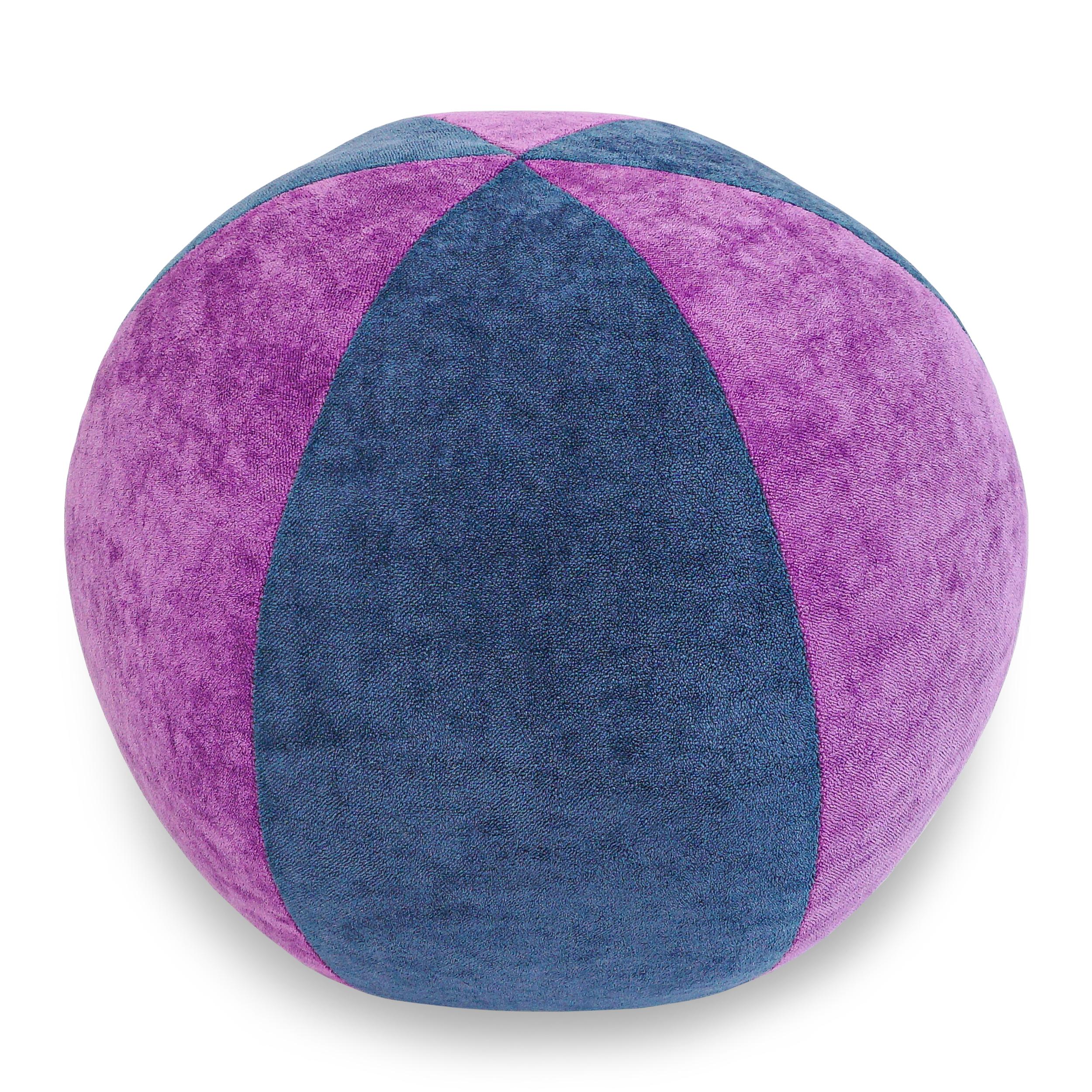 American Blue and Purple Velvet Ball Pillow  For Sale