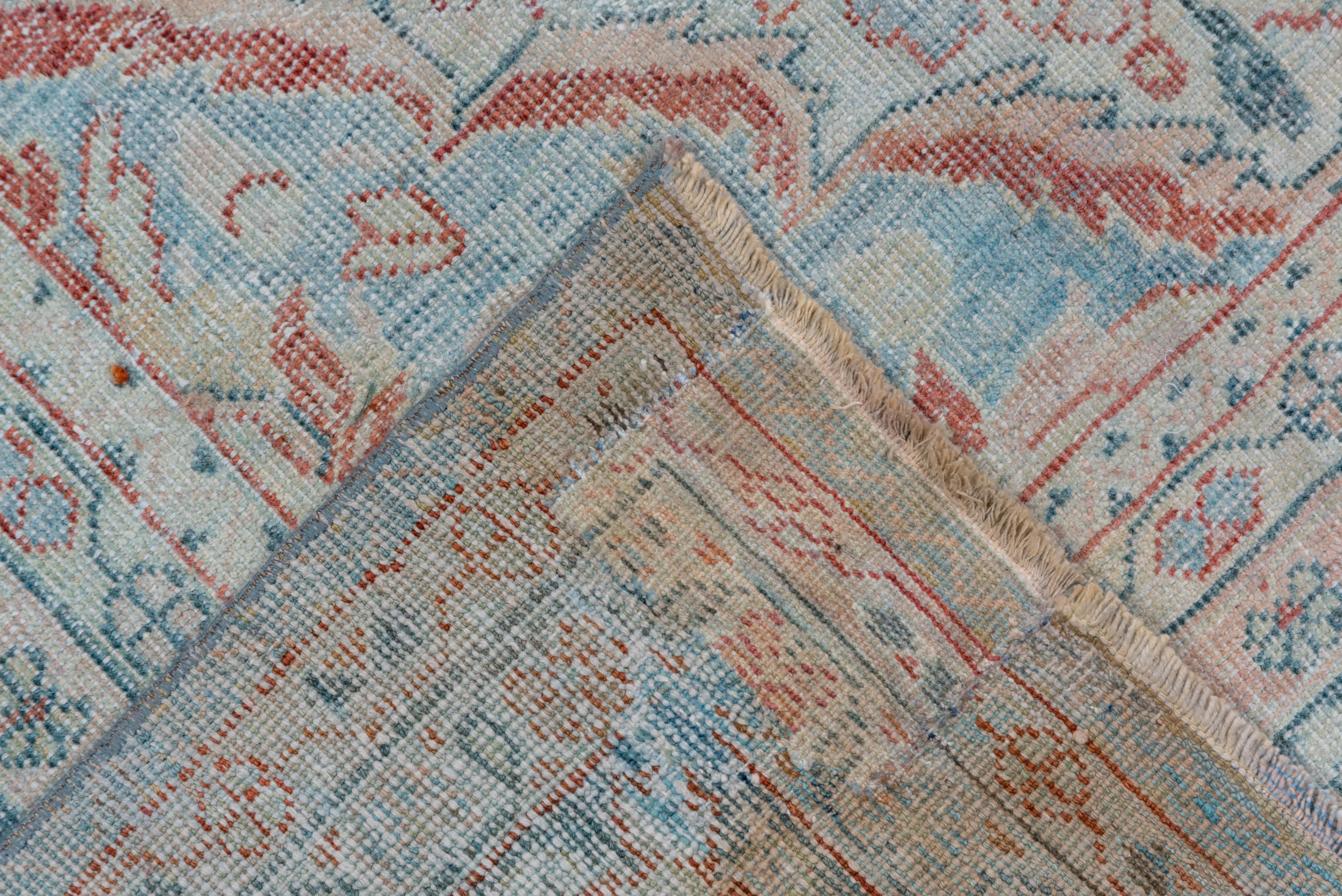 Early 20th Century Blue and Red Antique Persian Mahal Carpet For Sale