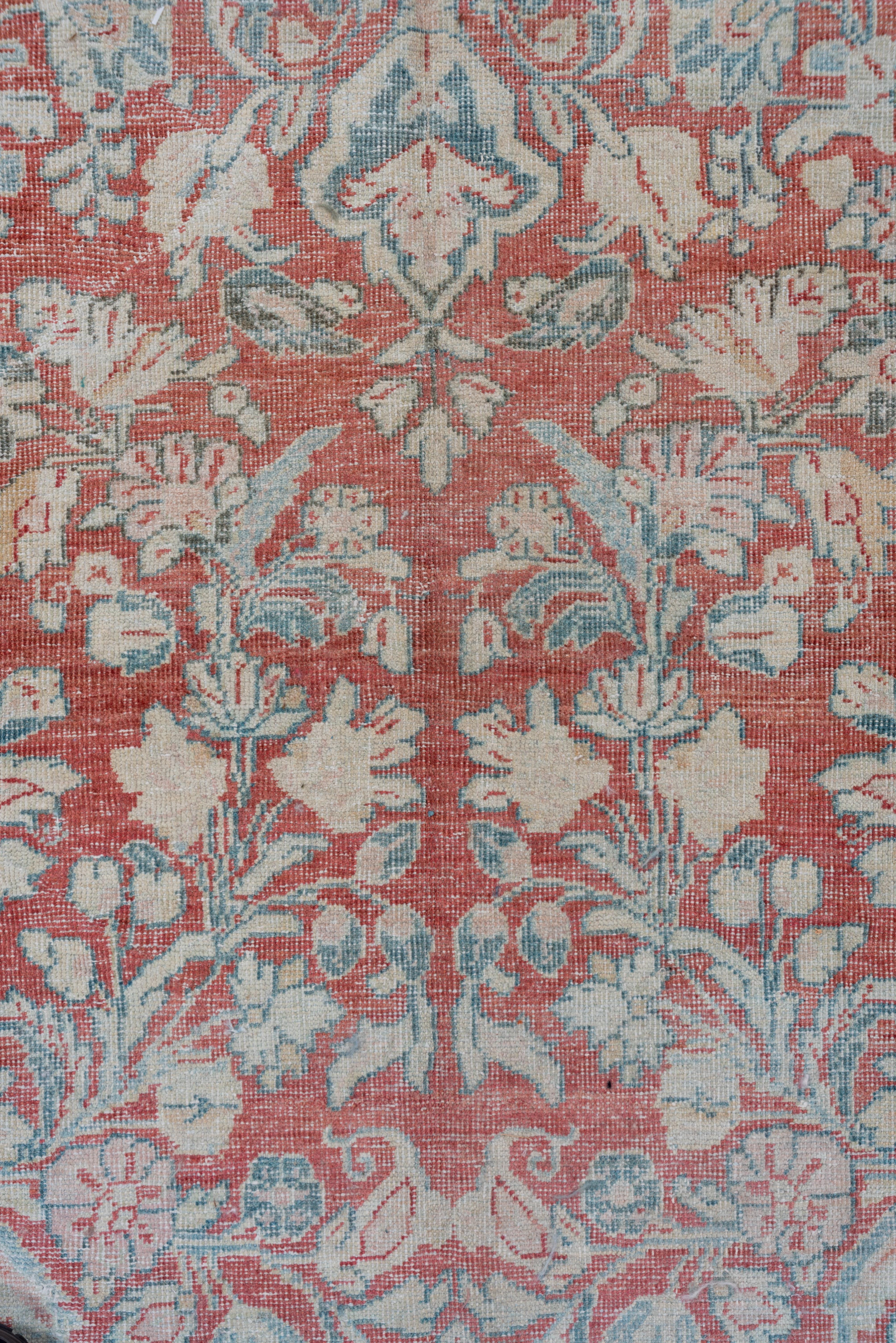 Blue and Red Antique Persian Mahal Carpet For Sale 1