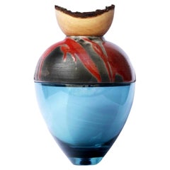 Vase empilable papillon bleu et rouge, Pia Wüstenberg