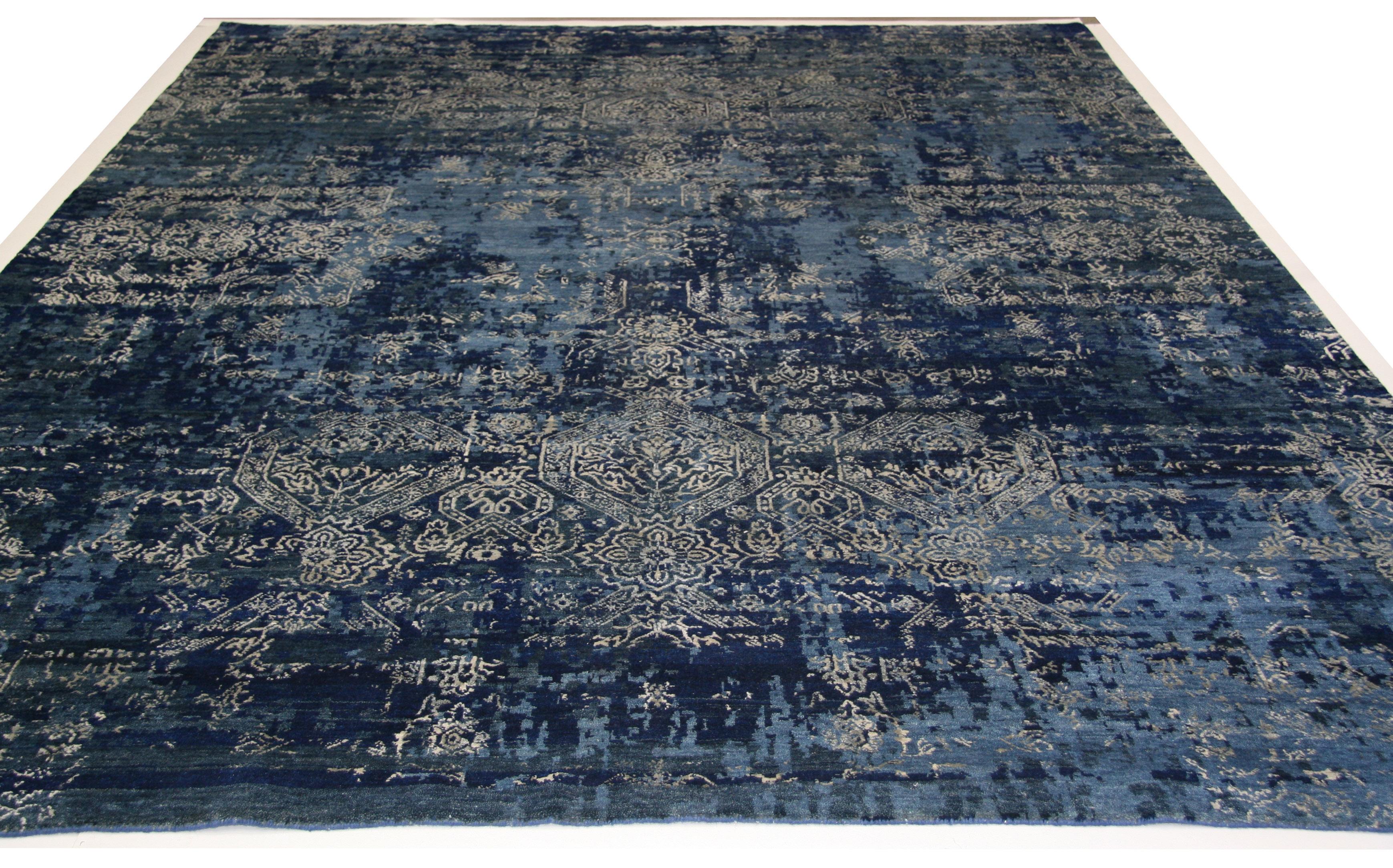 blue and silver area rugs