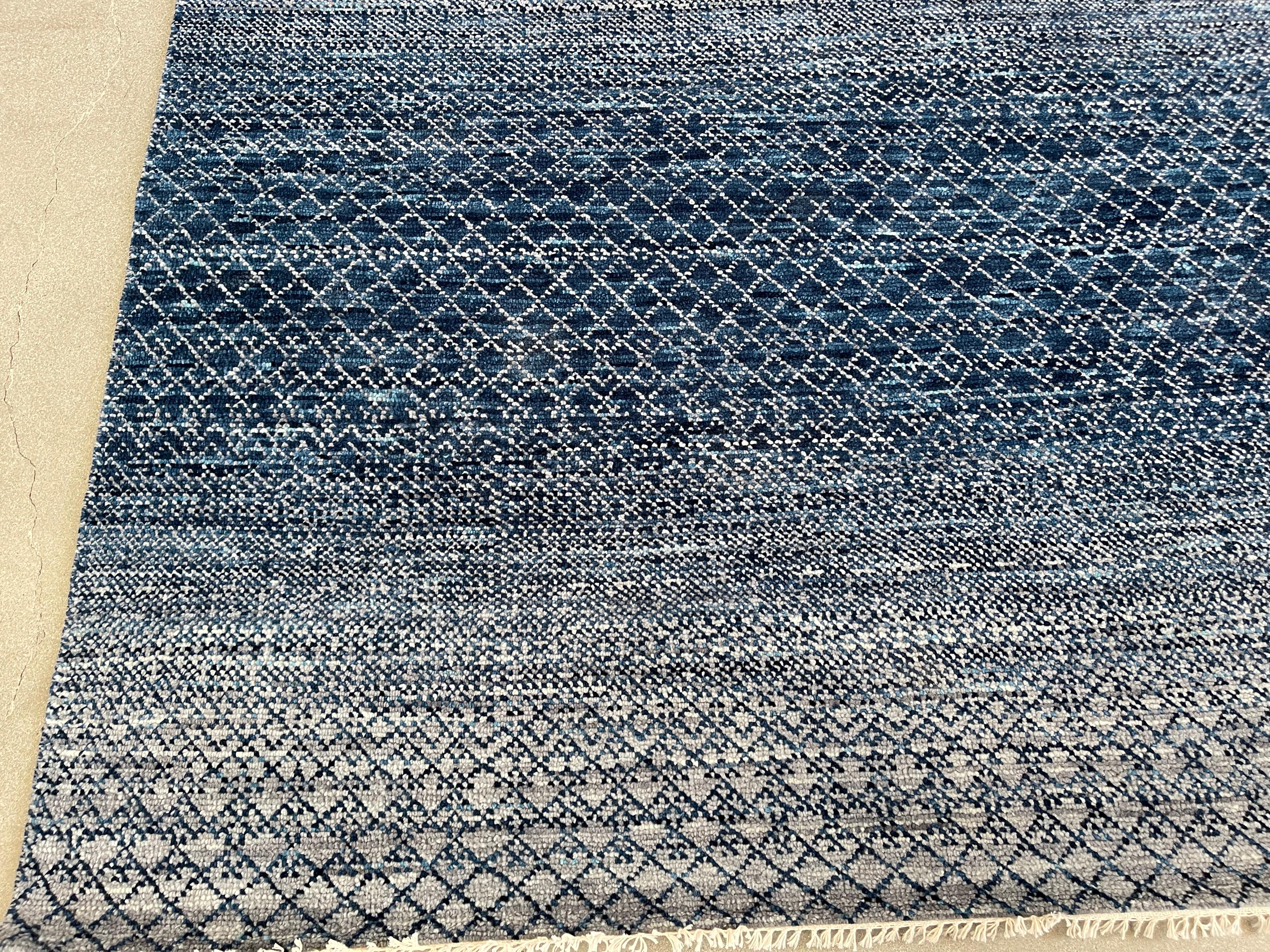 Tappeto per l'area multicolore blu e argento in vendita 2