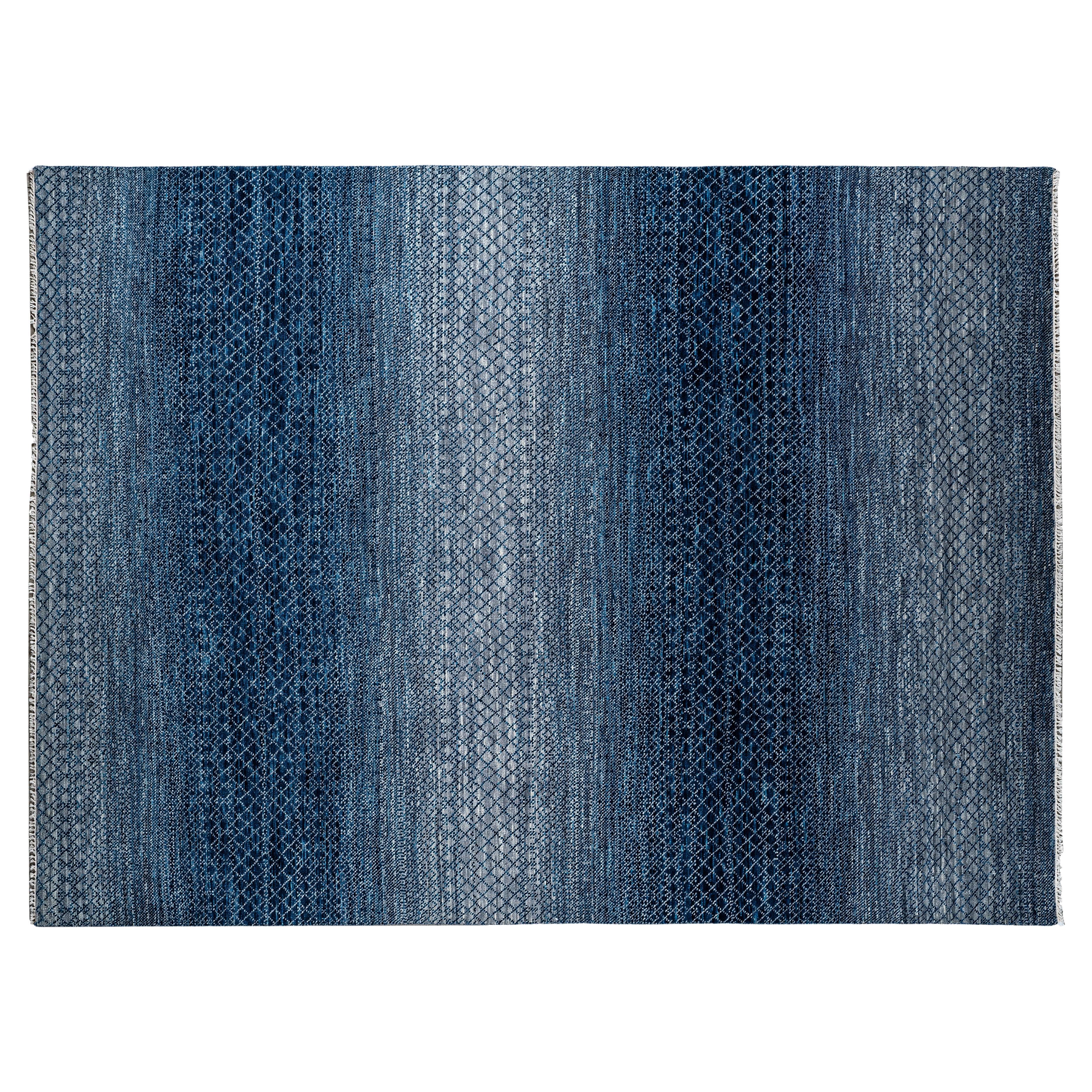 Blue and Silver Multicolored Area Rug For Sale