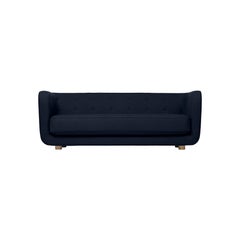 Blue and Smoked Oak Raf Simons Vidar 3 Vilhelm Sofa by Lassen