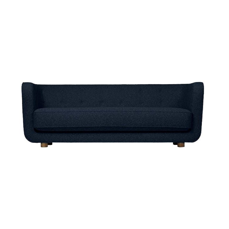 Sahco Zero Vilhelm-Sofa aus blauer und rauchfarbener Eiche von Lassen