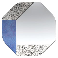 Blue and Speckled WG.C1.B Hand-Crafted Wall Mirror