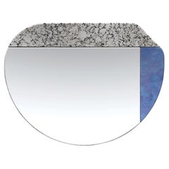 Blue and Speckled WG.C1.E Hand-Crafted Wall Mirror
