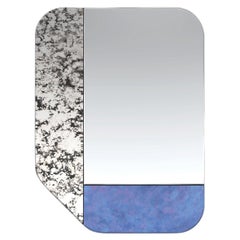 Blue and Speckled WG.C1.F Hand-Crafted Wall Mirror