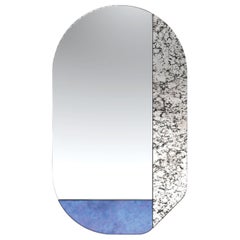 Blue and Speckled WG.C1.G Hand-Crafted Wall Mirror