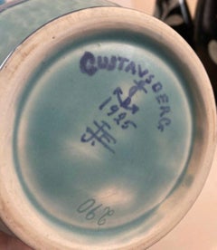 Vaso blu e turchese con firma di Josef Ekberg