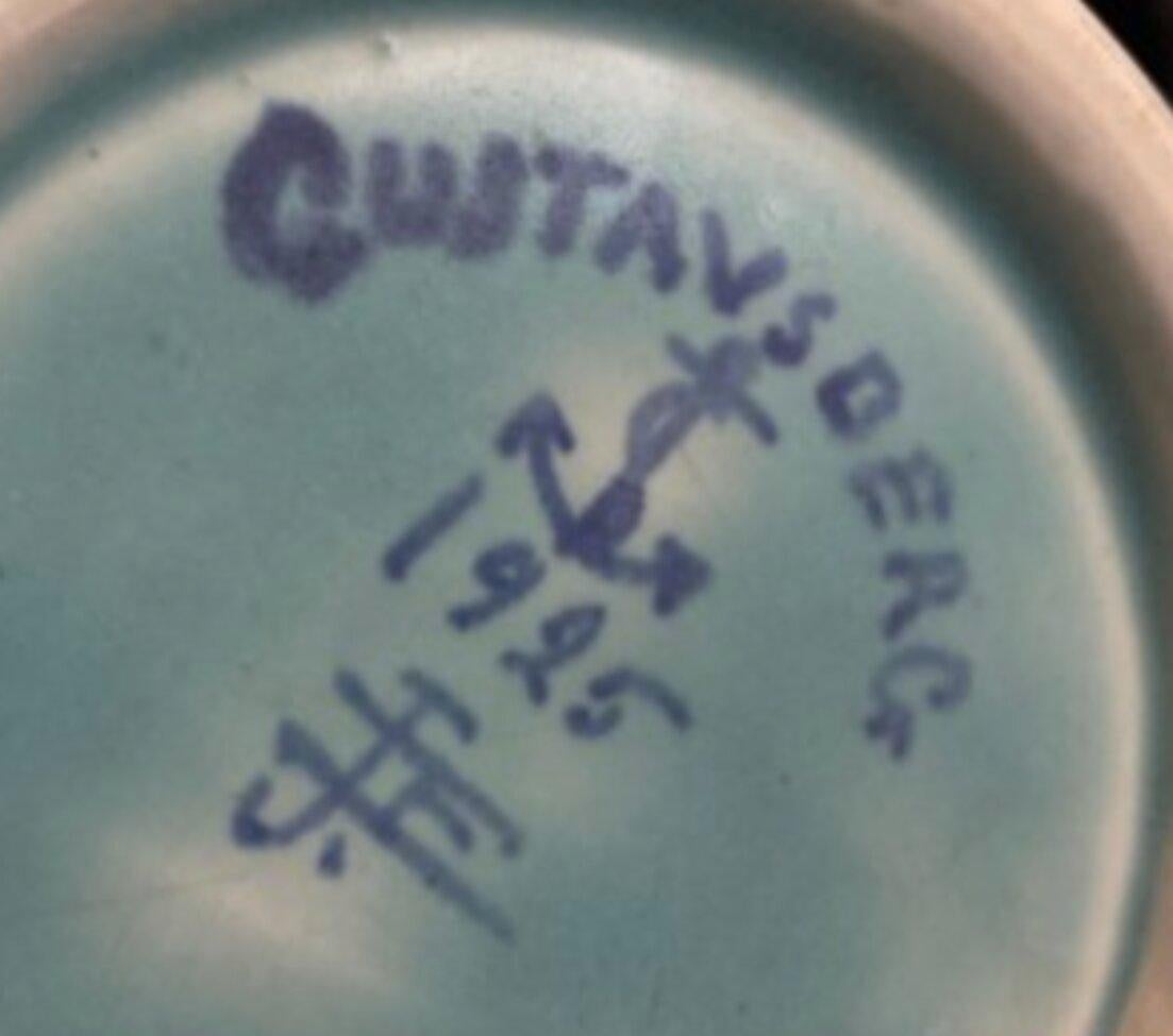Fatto a mano Vaso blu e turchese con firma di Josef Ekberg in vendita
