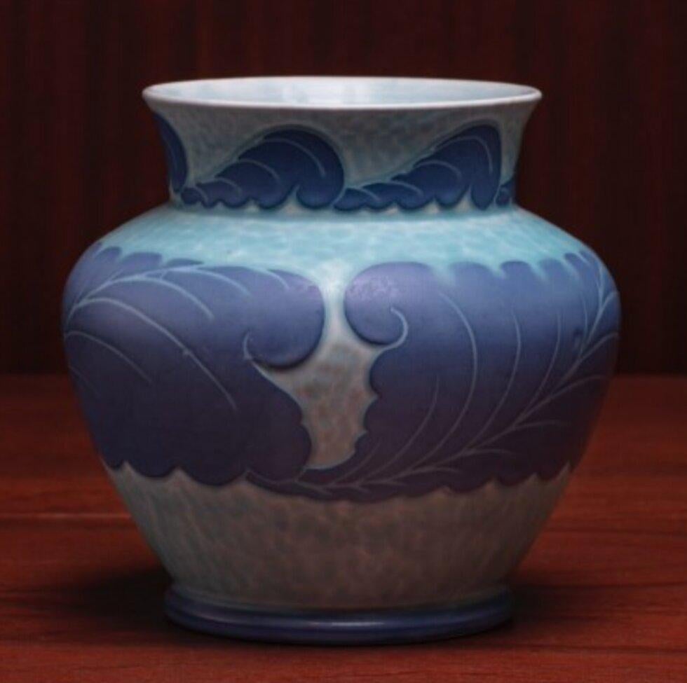 Vaso blu e turchese con firma di Josef Ekberg In condizioni ottime in vendita a Atlanta, GA