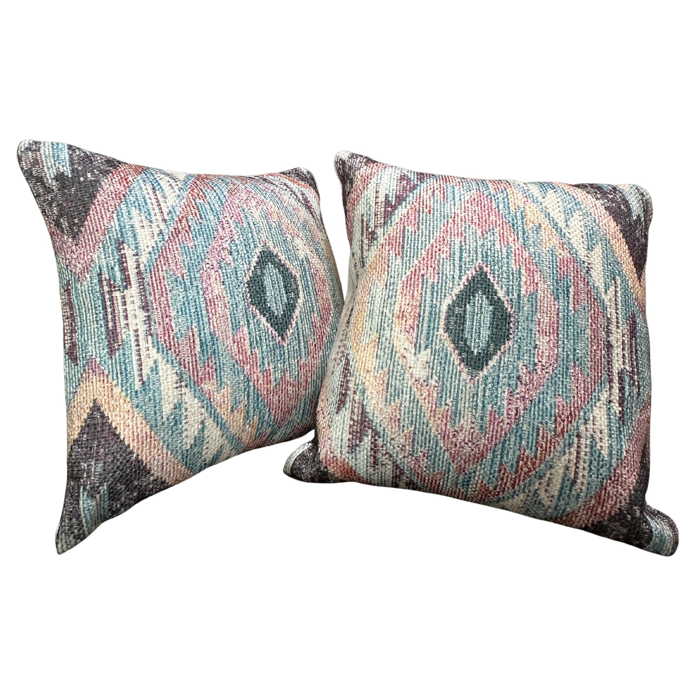 Coussin bleu et violet coucher de soleil Bohème