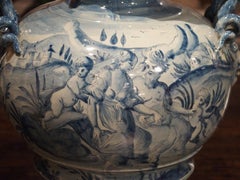 Blue and White Albisola Savona Vase, Mid-20th Century