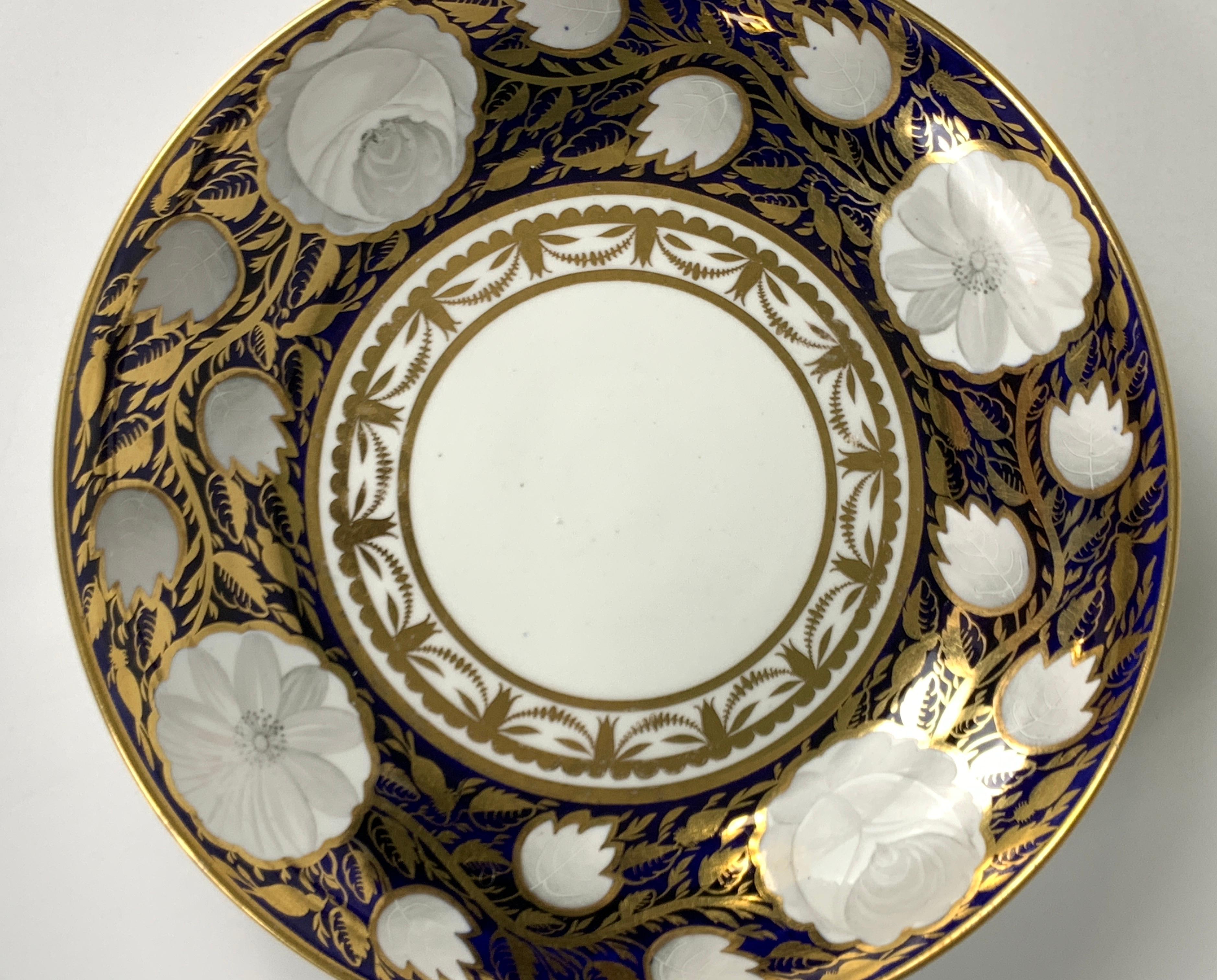 Regency Blue and White and Gold Dish Made in England by Spode, Circa 1820