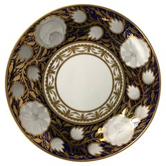 Blue and White and Gold Dish Made in England by Spode, Circa 1820