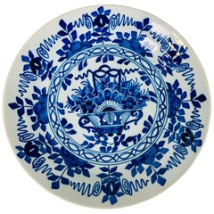 Blue and White Antique Dutch Delft Plate Made circa 1820