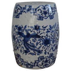 Blue and White Asian Garden Stool