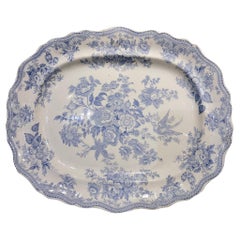 Blue and White Asiatic Pheasant Platter