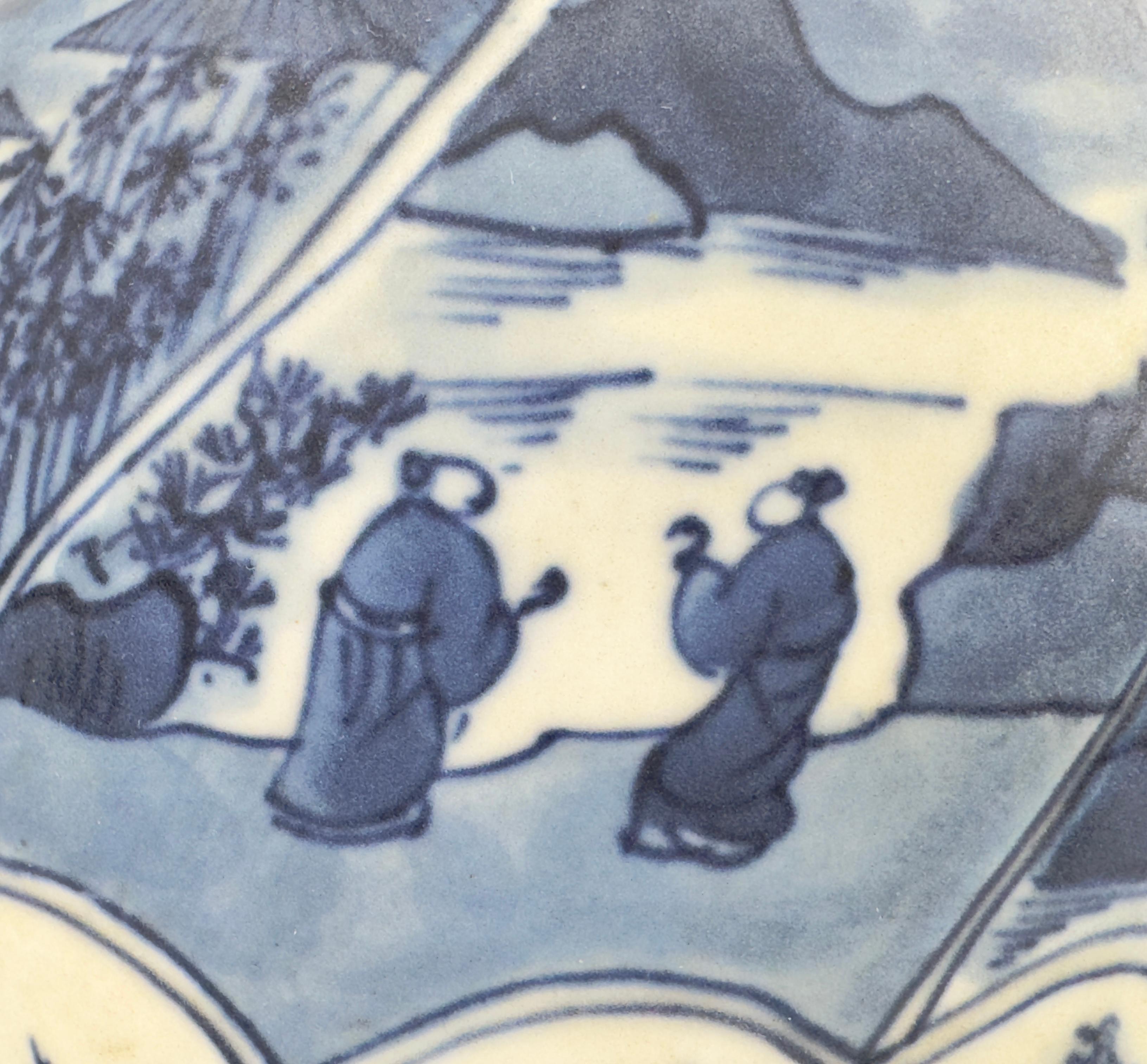 Blaue und weiße Balustervase, Qing Dynasty, Kangxi Ära, CIRCA 1690 im Angebot 3