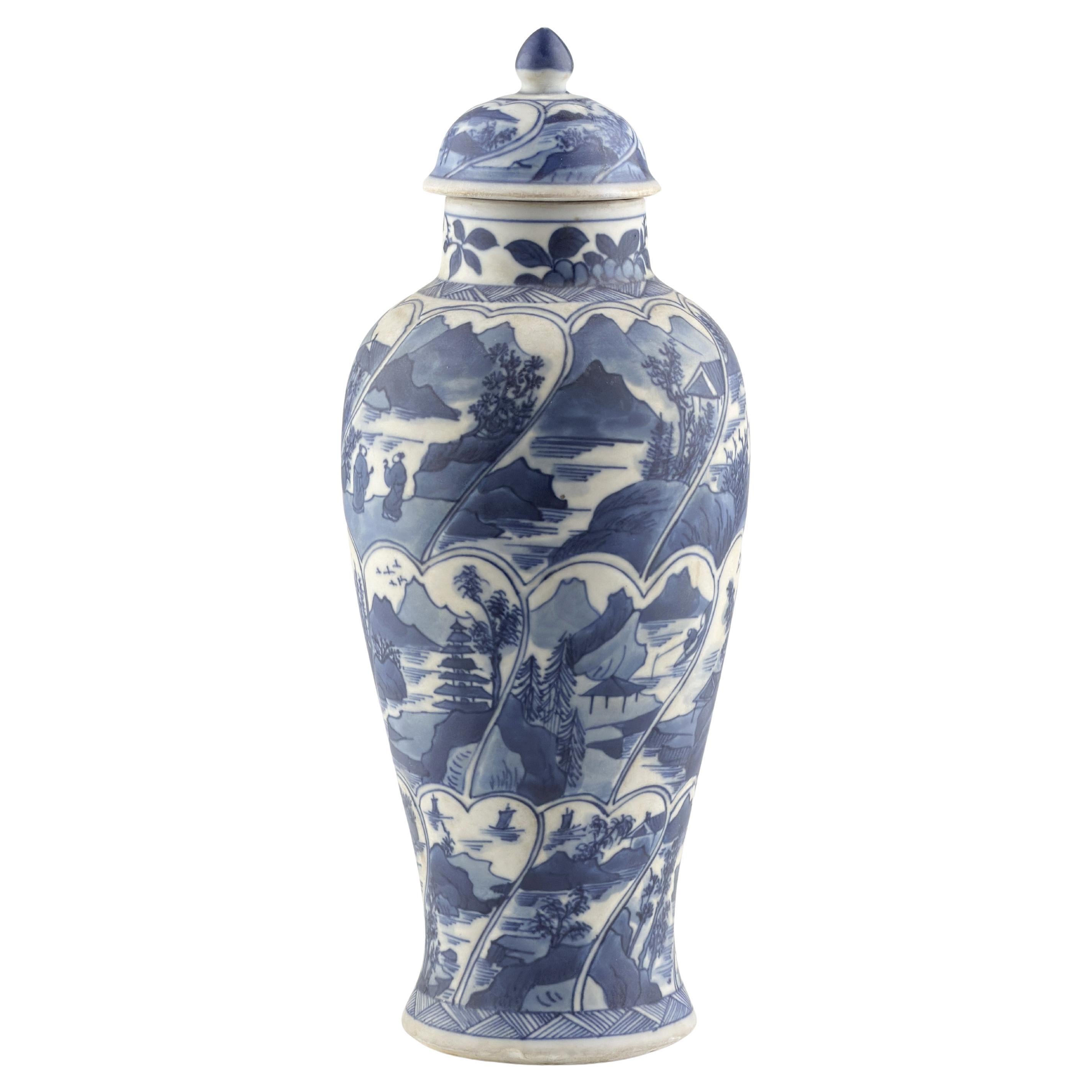 Blue and White Baluster Vase, Qing Dynasty, Kangxi Era, Circa 1690