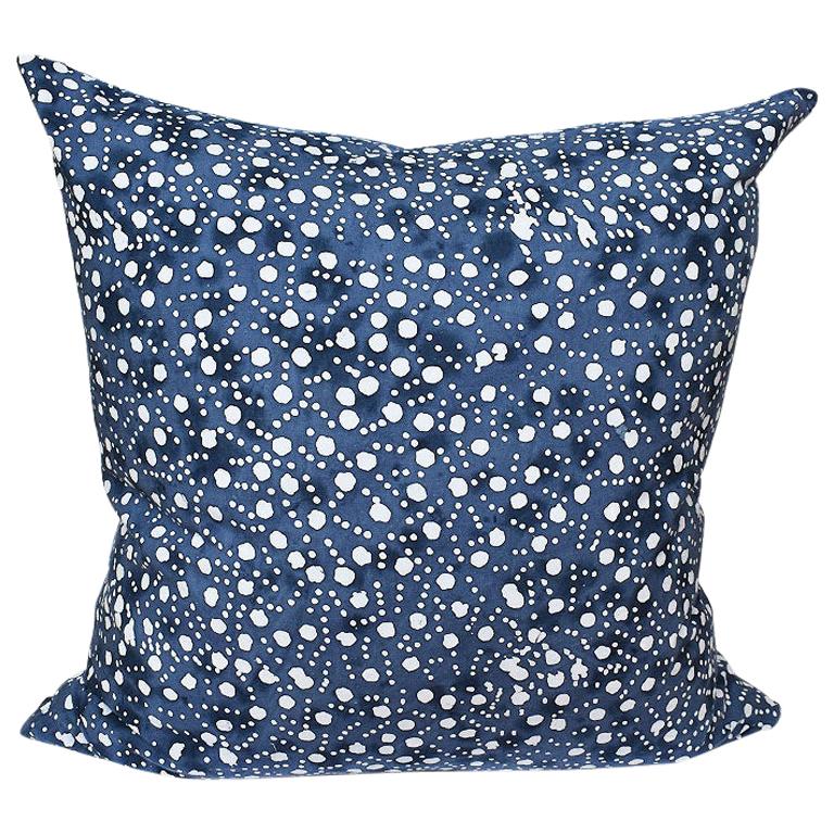Blue and White Batik Double Side Down Fill Pillow with Zip Closure