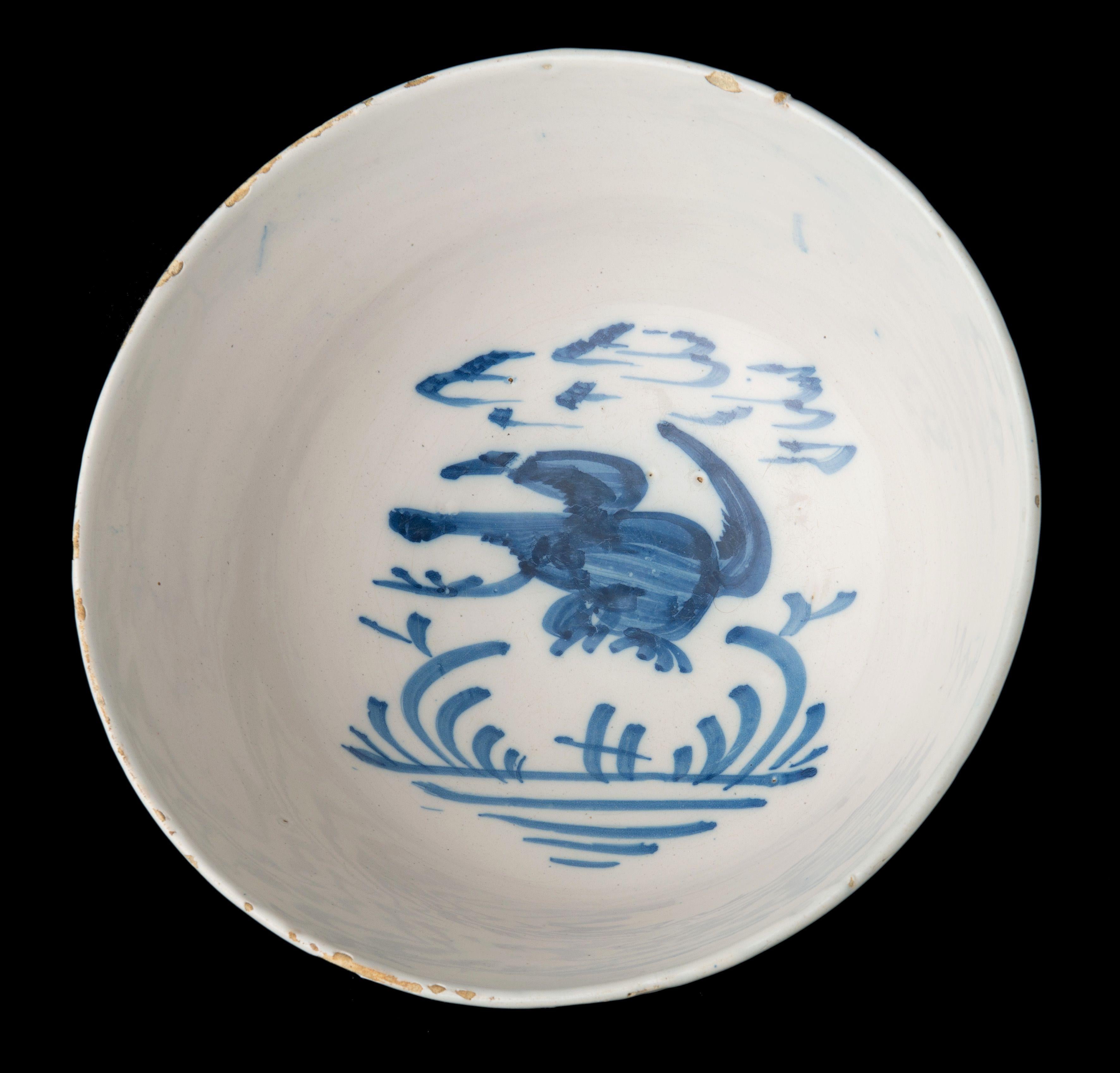 Early 18th Century Blue and white bowl Delft, 1690-1710 For Sale