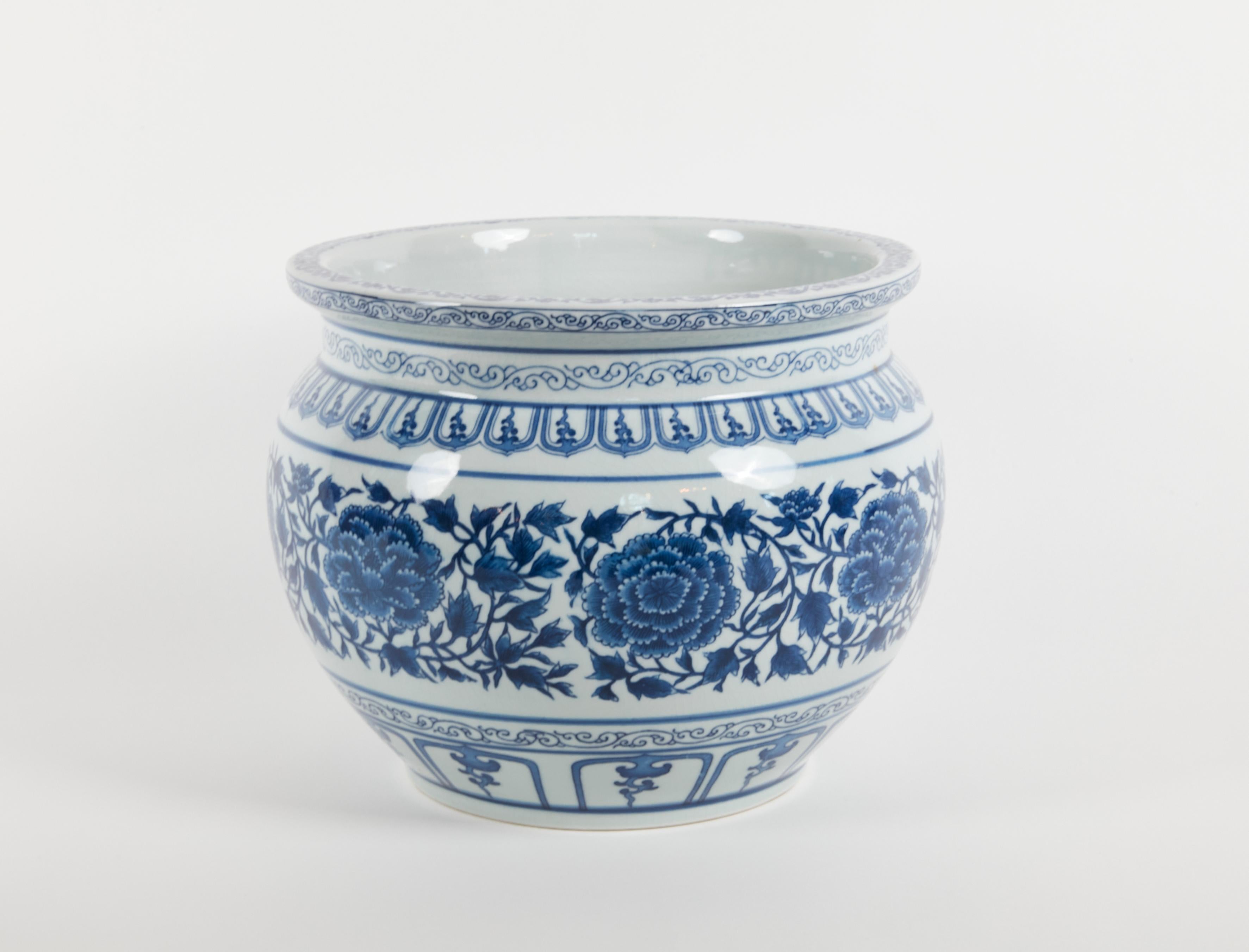 20th Century Blue and White Cachpot