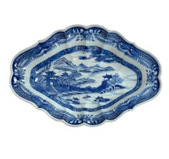 Blue And White Canton Dish