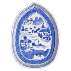 Blue and White Canton Teapot Stand, c. 1800-50