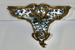 Blue and White Ceramic and Ormolu Wall Bracket   This is a beautiful piece