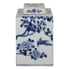 Blue and White Cherry Blossom Jar