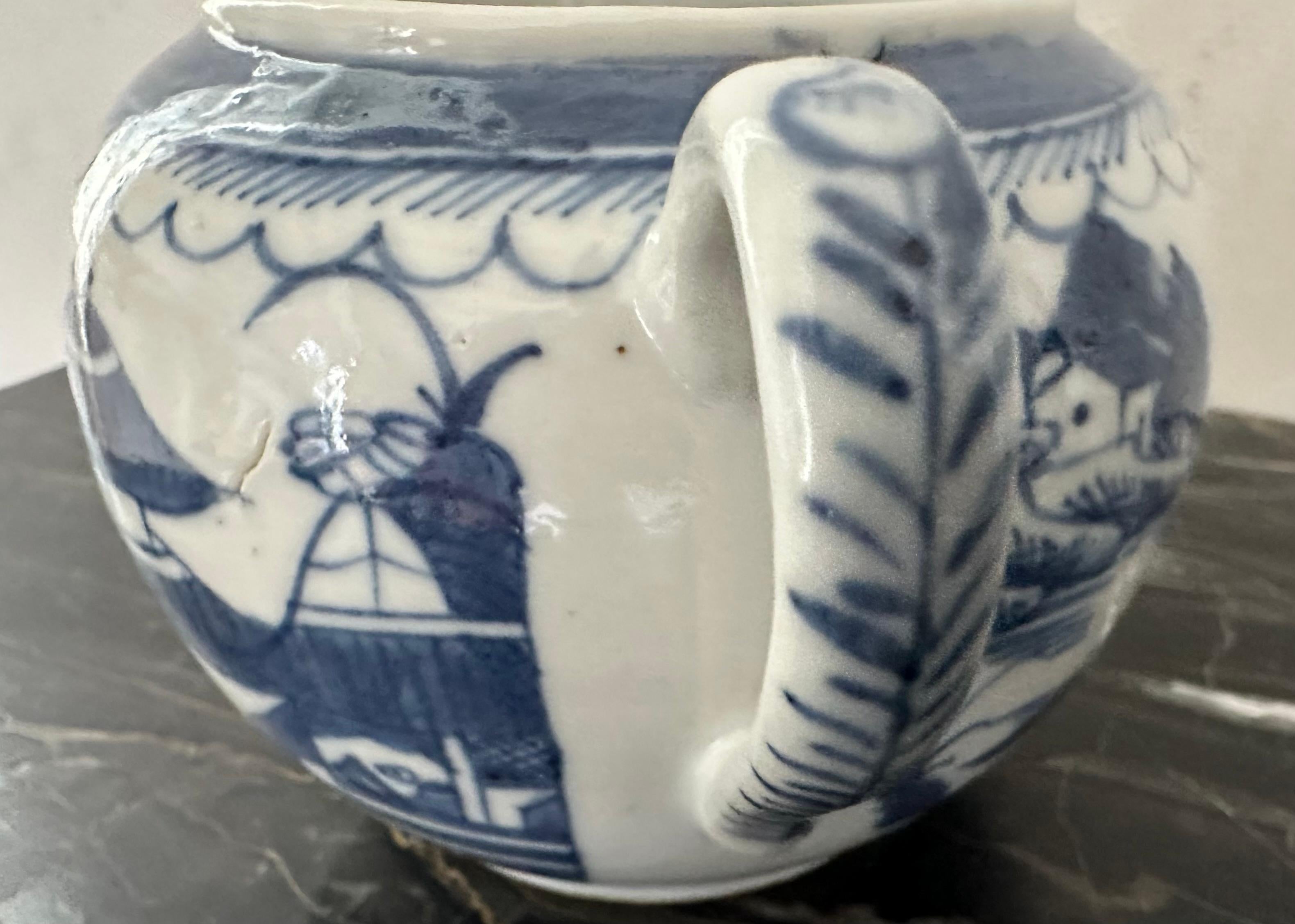 Chinesischer Export- Milchkännchen in Blau und Weiß im Angebot 1