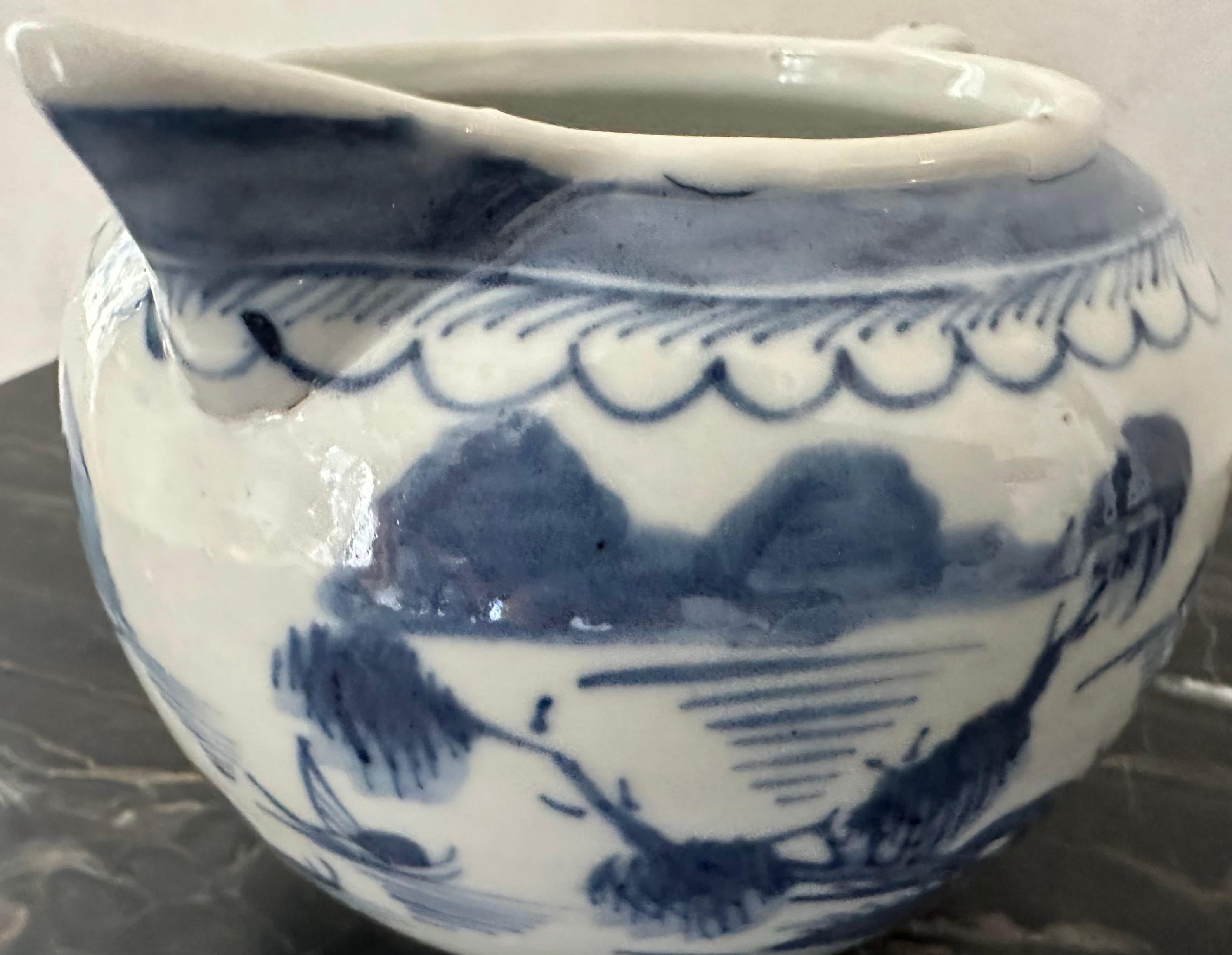 Chinesischer Export- Milchkännchen in Blau und Weiß im Angebot 3
