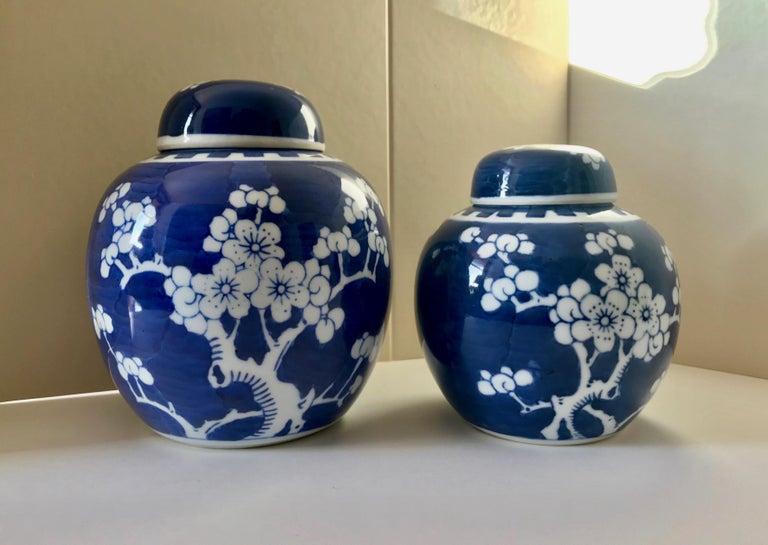 Blue & White Porcelain Ginger Jar & Lid - 15cm Diameter Blue & White Porcelain Ginger Jar & Lid - 15cm Diameter