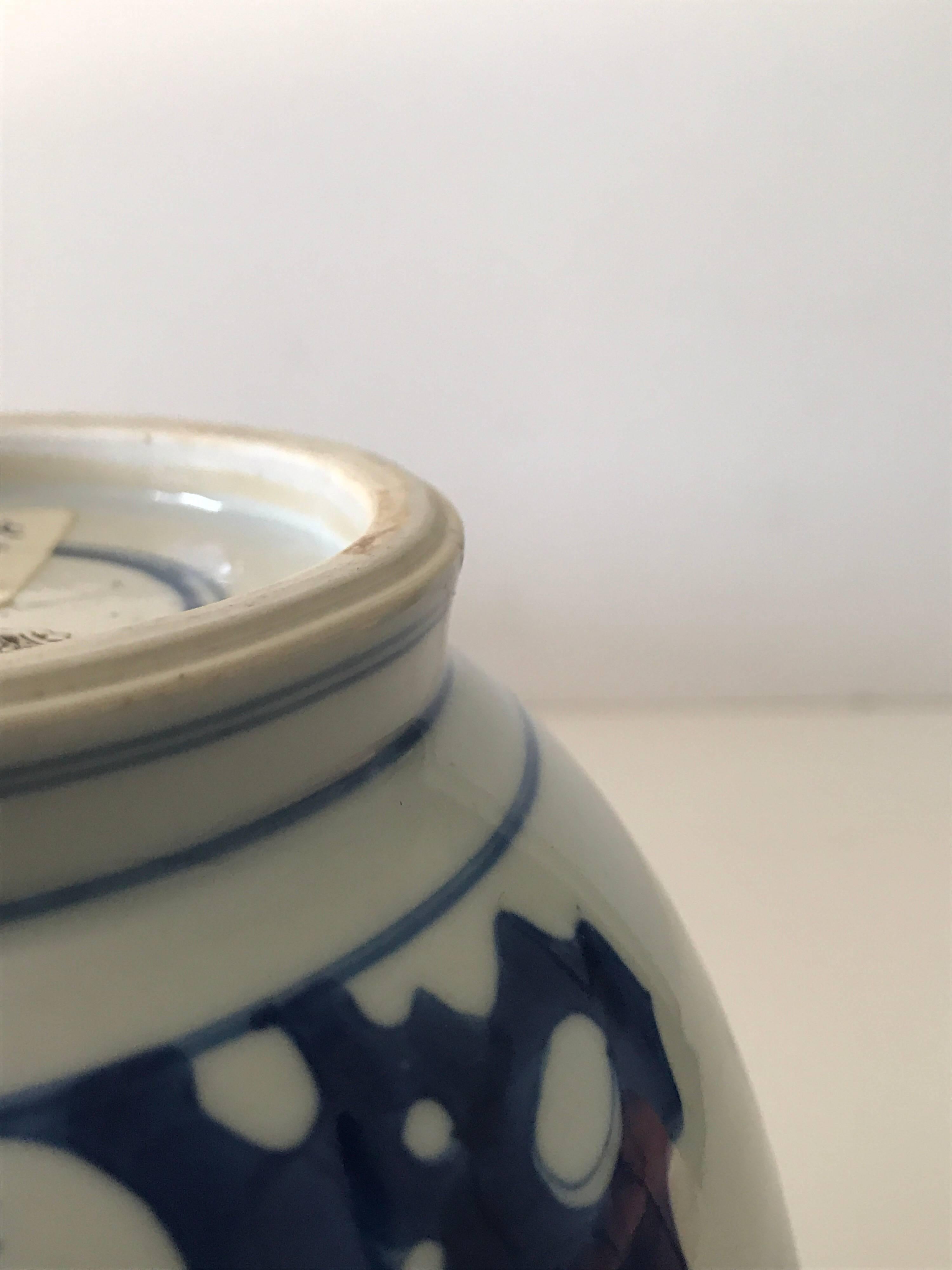 Blue and White Chinese Kangxi 1662-1722 Period Jar For Sale 9