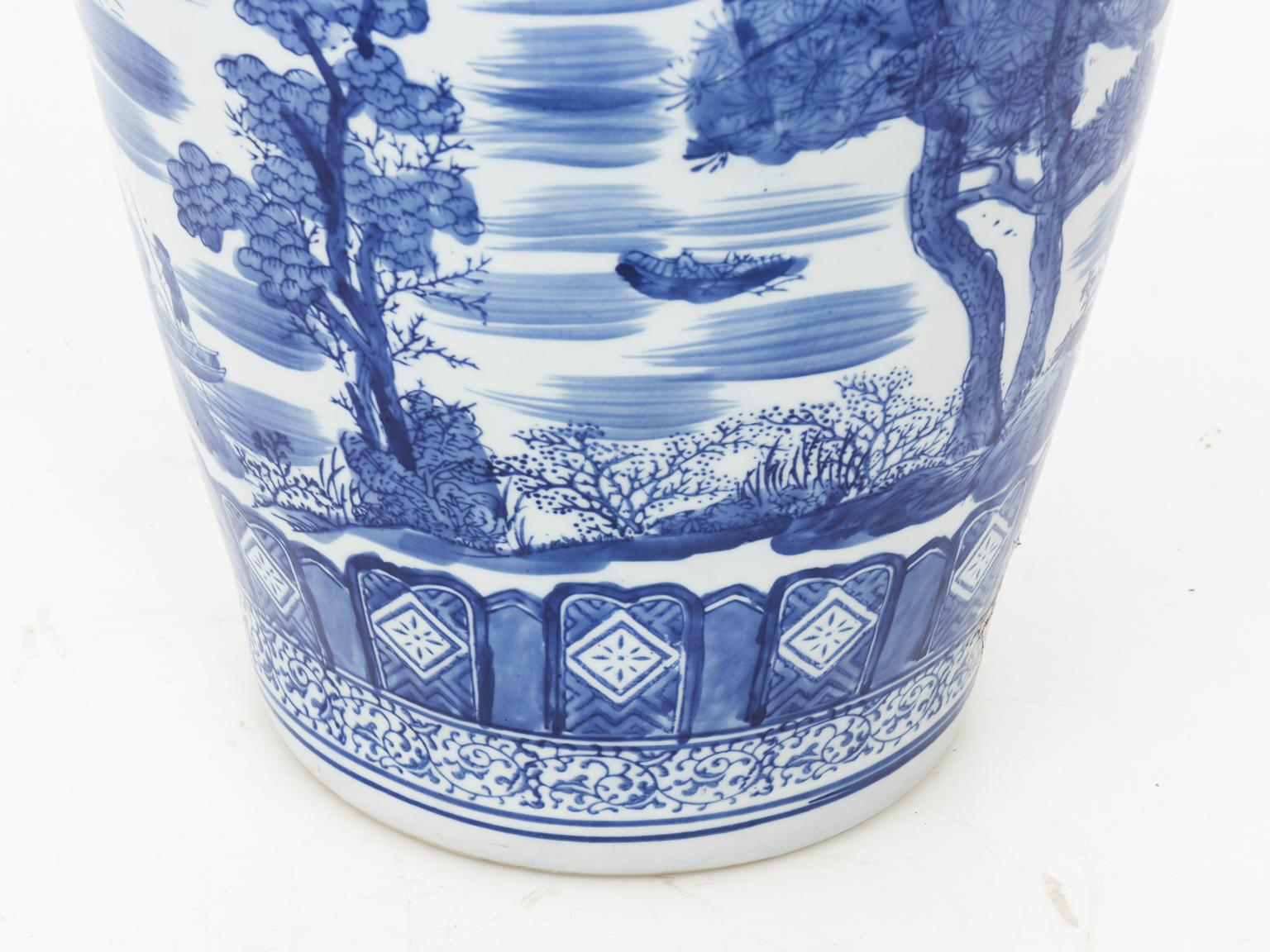 Porcelain Blue and White Chinese Palace Vase