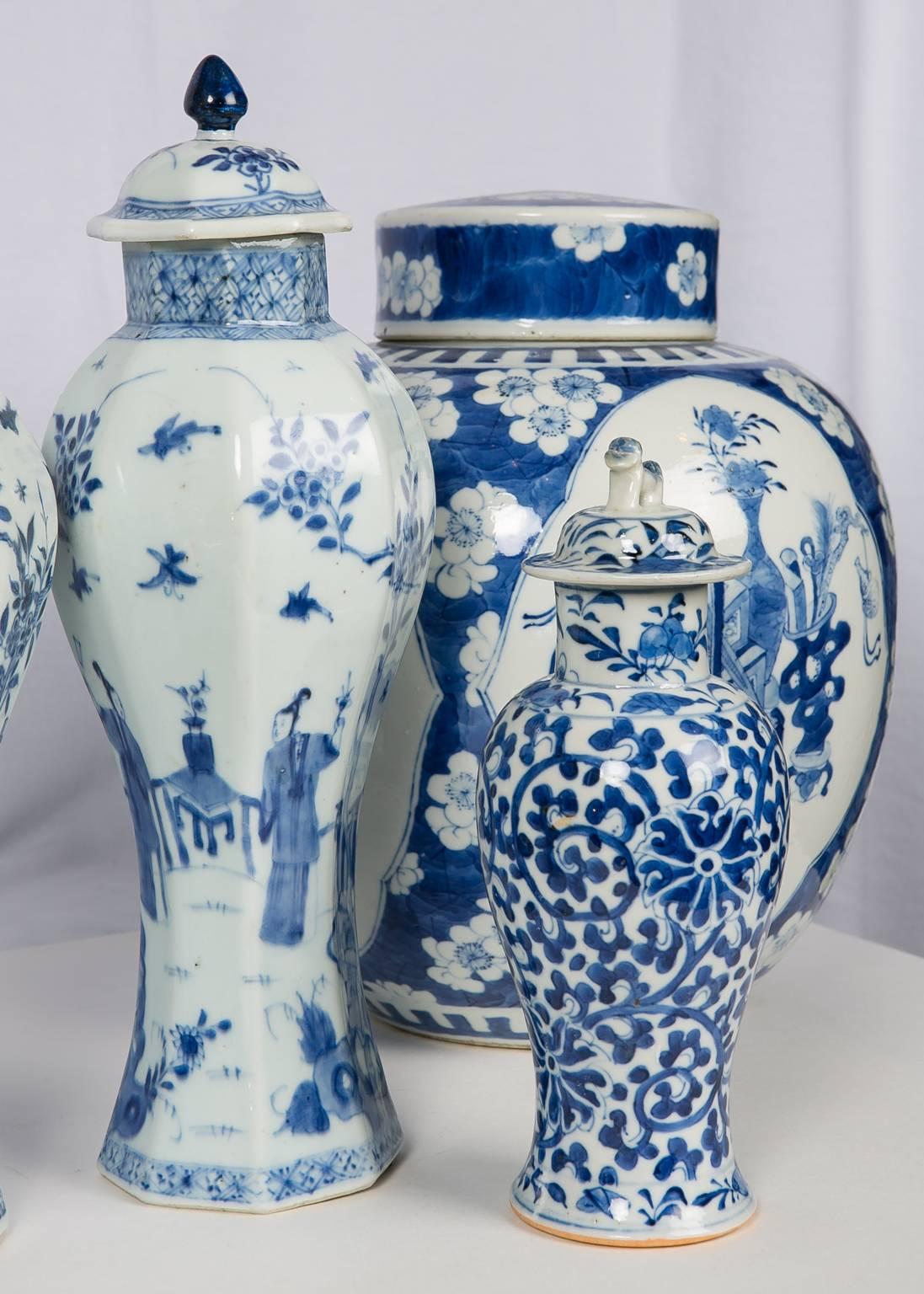 19th Century Blue and White Chinese Porcelain a Collection