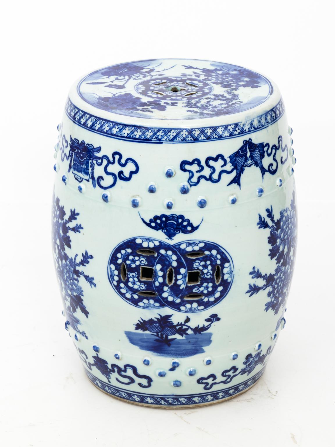 Blue and White Chinese Porcelain Garden Seat 1