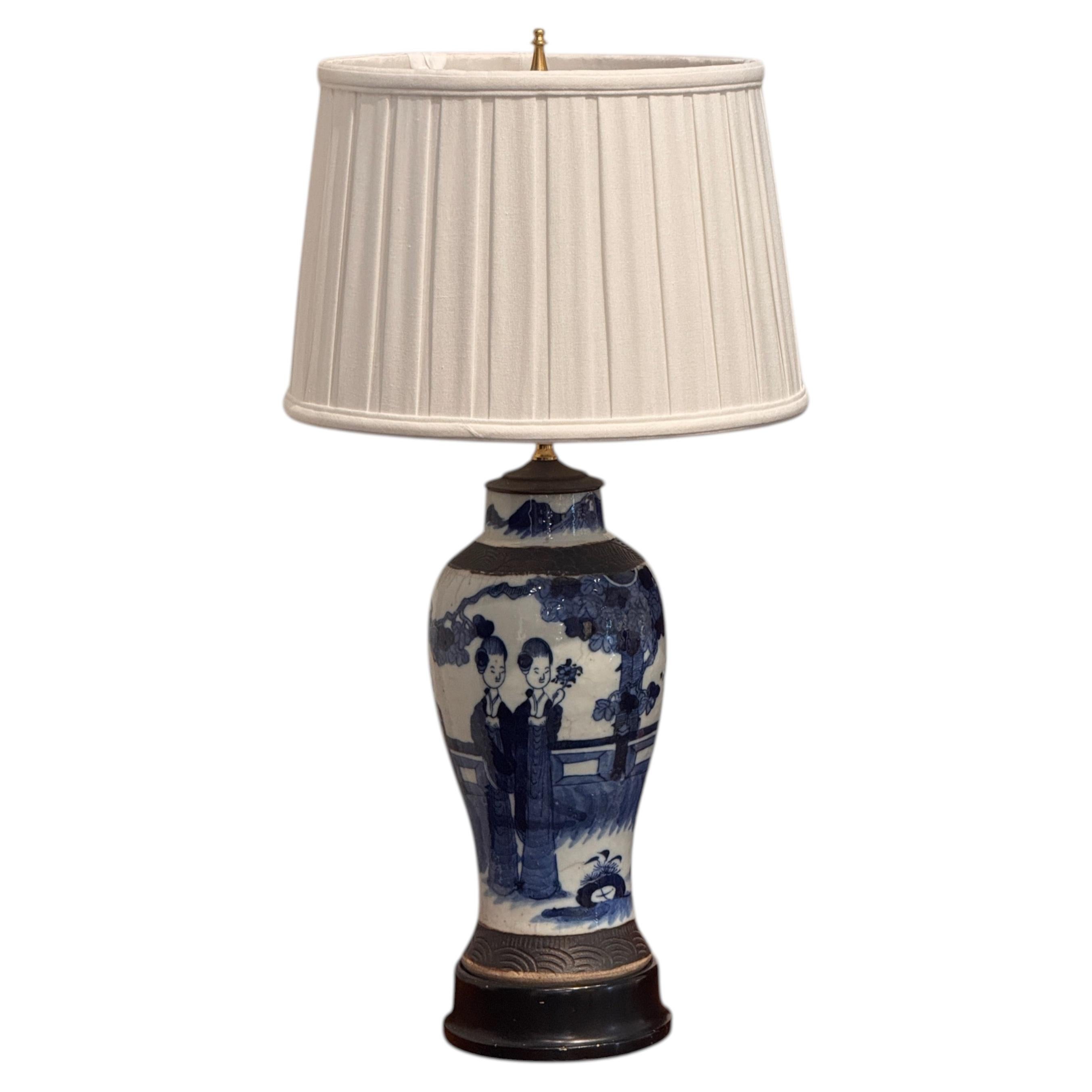 Blue and White Chinese Porcelain Lamp